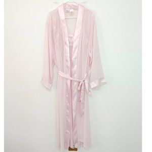 Robe and Nightgown Set Pink Beaded